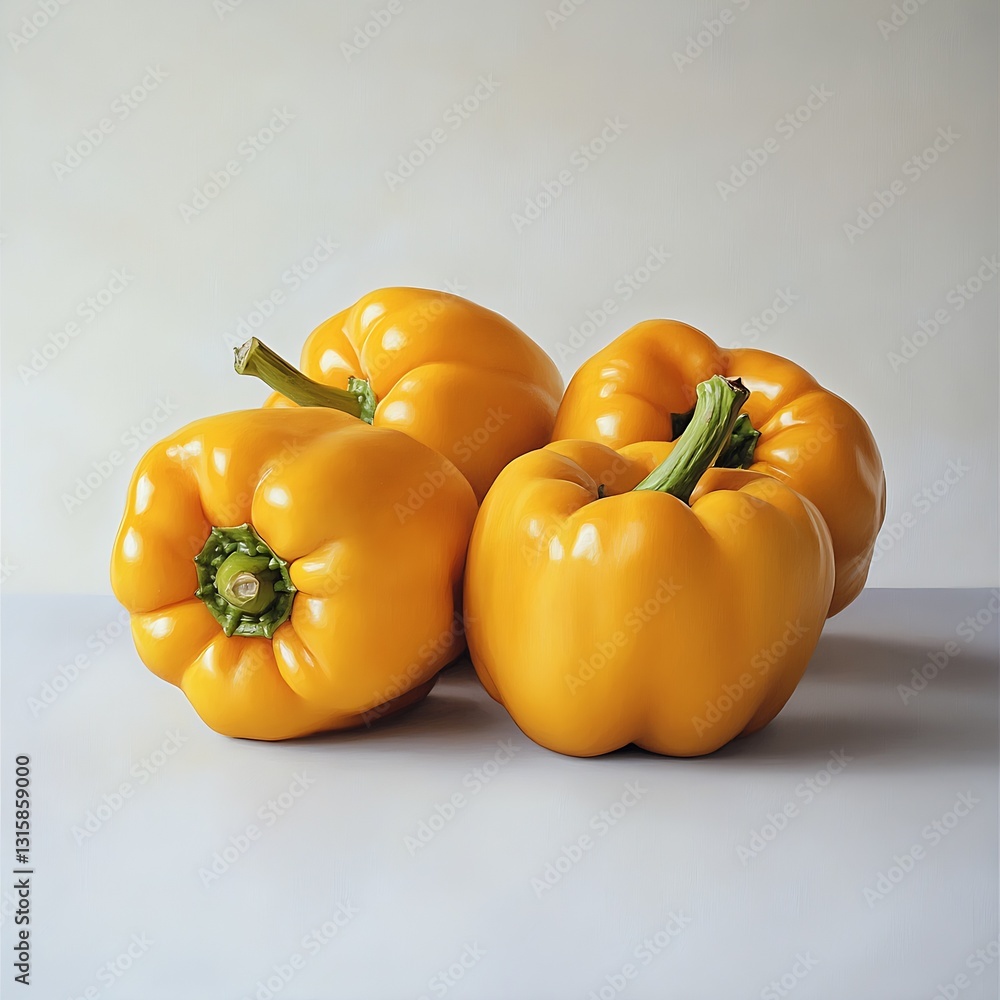 Aufkleber artistic representation of ripe yellow bell peppers arranged on a soft background accentuating culin