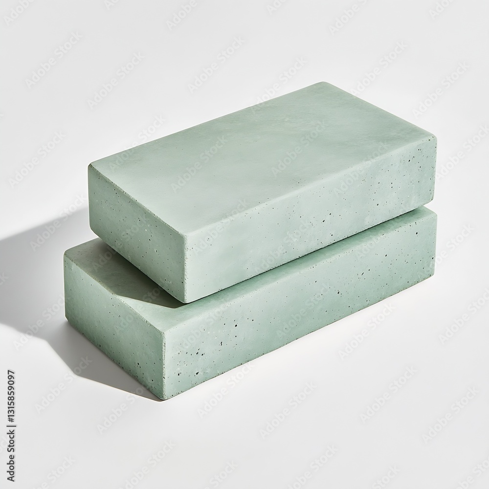 Fototapete two aesthetically pleasing rectangular concrete blocks with a smooth textured surface arranged neatl