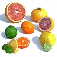 Obraz premium various citrus fruits arranged on display