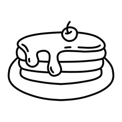 cute icon slice pie line art
