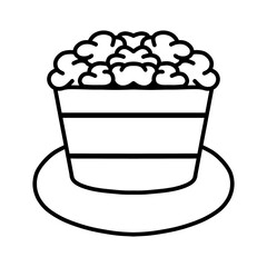cute icon popcorn line art