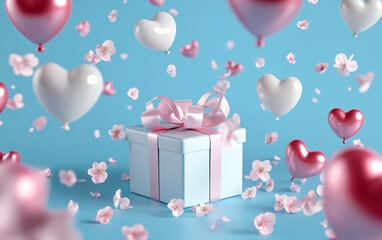 valentines day background with balloons