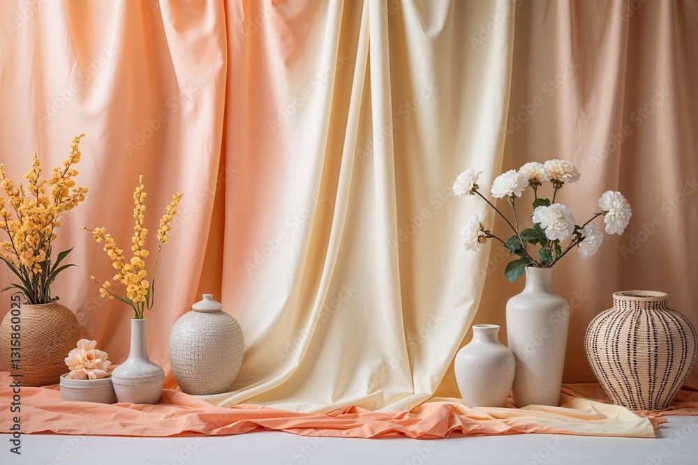Poster inviting soft cream gradient studio backdrop for product presentation
