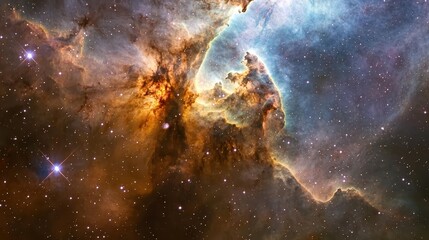 Fototapeta premium Breathtaking Cosmic Scene of Colorful Nebula and Star Formation