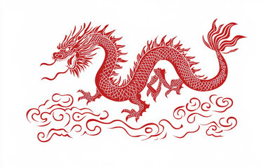 red dragon on white background