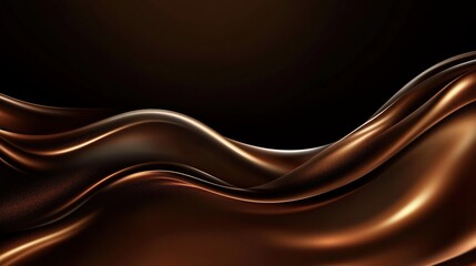 Flowing Chocolate: Dark swirl for abstract waves against a deep brown background, soft light reflections.