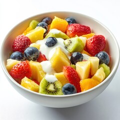 a colorful fruit salad in a bowl.