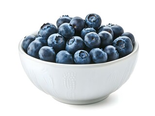 bowl of blueberries white background