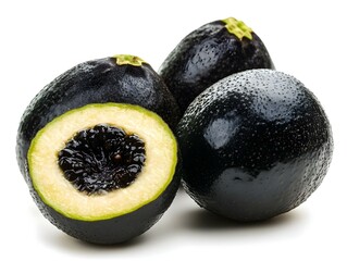 Black sapote white background