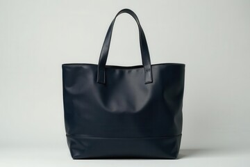 Stylish Deep Blue Leather Tote Bag for Everyday Use, Featuring a Simple and Elegant Design Ideal for Carrying Essentials