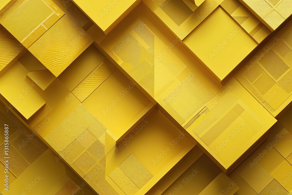 Poster dynamic yellow checkered background design with geometric textures and vibrant patterns
