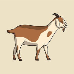 Illustration of a brown goat standing