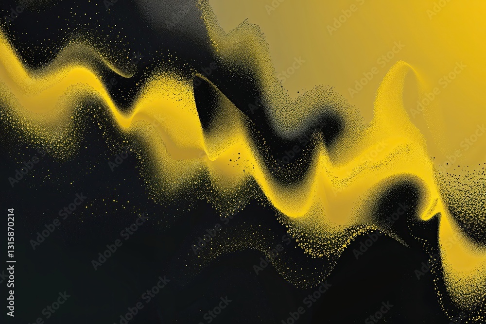 Poster vibrant yellow black gradient background with textured pattern design