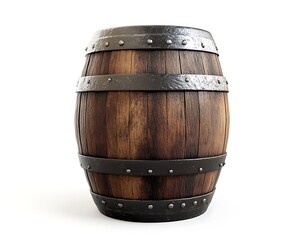 Obraz premium Wooden Barrel Isolated Background