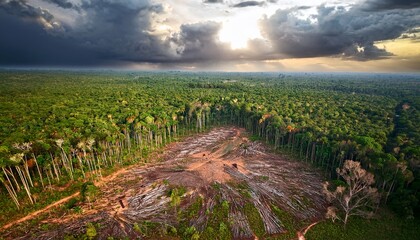 Obraz premium New growth begins to reclaim areas once lost to logging. 