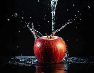 apple and water splash
