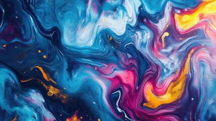 Fototapeta premium A beautiful abstract design shows flowing colors of paint