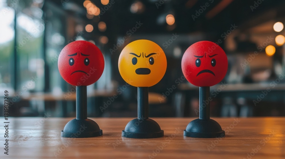Poster three angry-looking eggs positioned together, creating a humorous and playful representation of emot