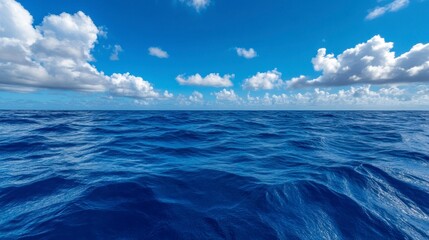 Obraz premium Serene Ocean View with Gentle Waves and Bright Blue Sky Above