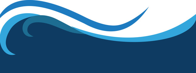 Wavy Blue curved border footer