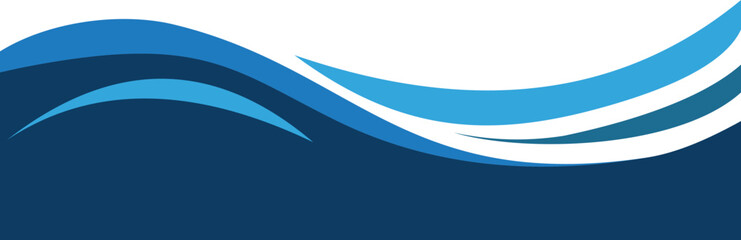 Wavy Blue curved border footer