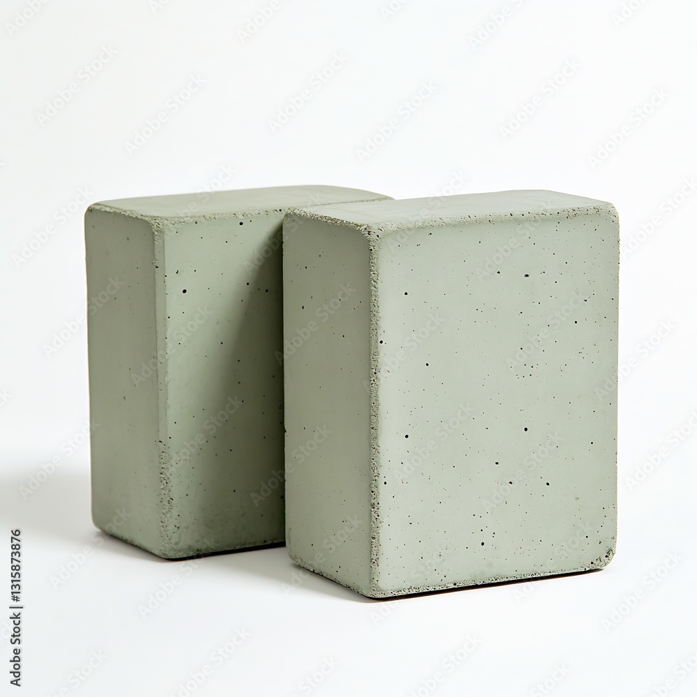 Poster minimalistic gray concrete blocks ideal for trendy home and office settings : generative ai