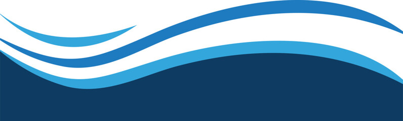 Wavy Blue curved border footer