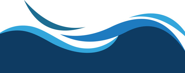 Wavy Blue curved border footer