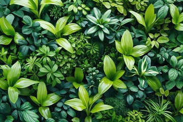 Obraz premium Dynamic Weave of Fresh Green Plants - Abstract Nature Background Pattern Design