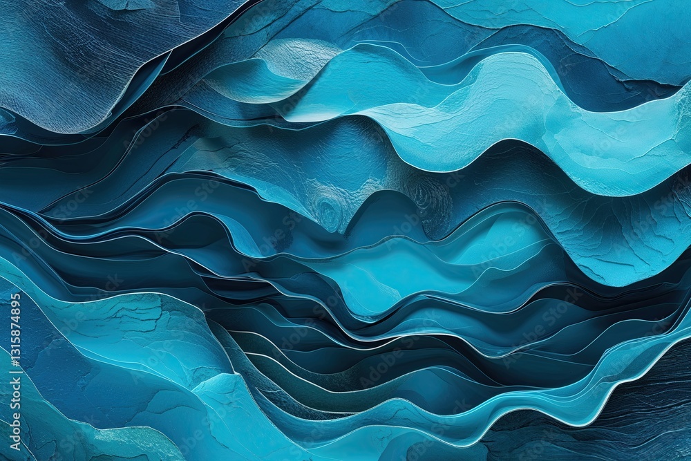 Aufkleber dynamic cerulean abstract background with textured layers and striking design