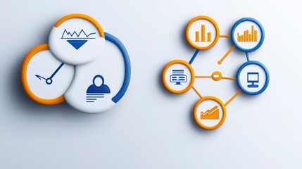Modern Infographic with Simple Icons Representing Data Analysis Concepts