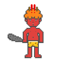 Surprising Red Ogre Pixel Art