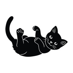 Kitten Rolling on Back and Playing with Imagination