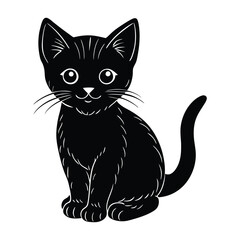 Obraz premium Kitten Sitting with Head Tilted in Curious Expression