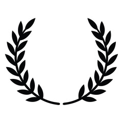 Classic Laurel Wreath Symbol in Black and White