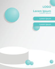 Background Podium with round object with pastel color
