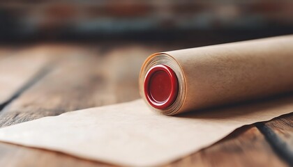 Sealed scroll on rustic wooden table