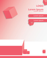 Background Podium with box object with pastel color