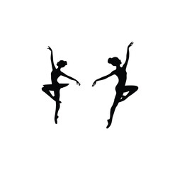 Fototapeta premium Graceful dancers Silhouettes in Mid-Air