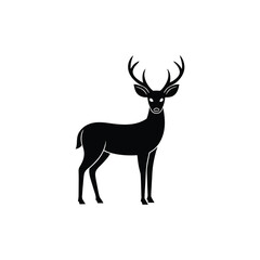 Obraz premium Simple Black Silhouette of a Deer