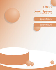 Background Podium with round object with pastel color