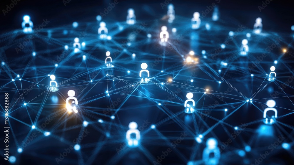 Poster advanced ai network autonomously coordinating robotic workforce operations.
