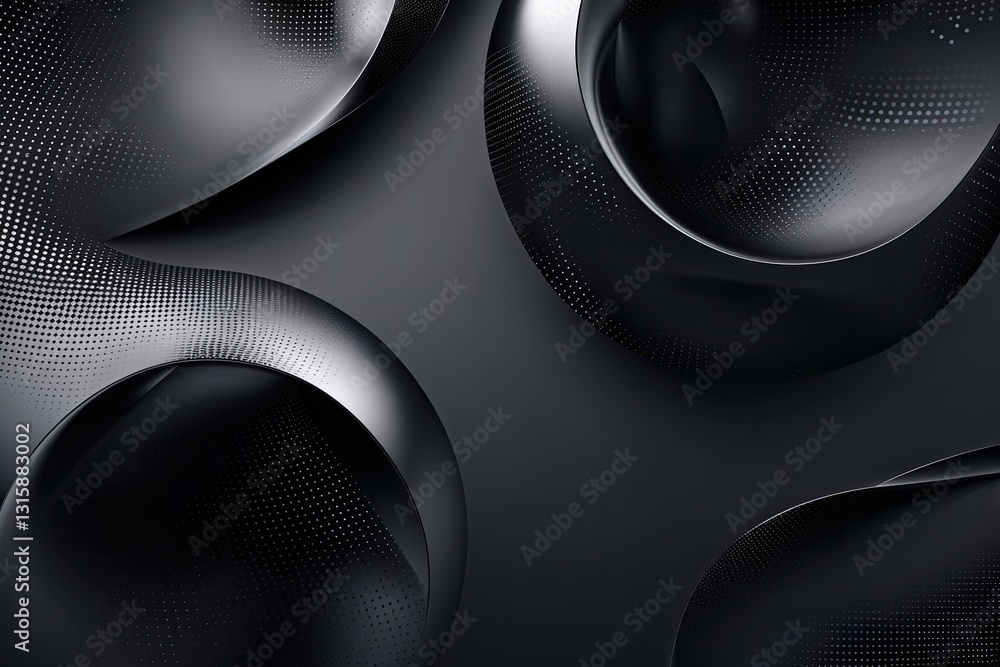 Poster sleek black gradient abstract banner with halftone dots for elegant background design