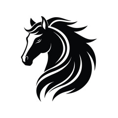 a vector illustration of a horse head.