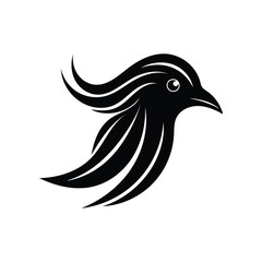 a vector illustration of a bird head logo.