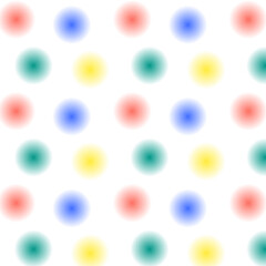 Seamless colorful dots pattern. Polka dots bokeh repeat pattern isolated on white background.Vector geometric circles shape abstract background.