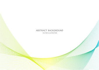 緑色のグラデーションの抽象的な曲線の背景のベクター素材