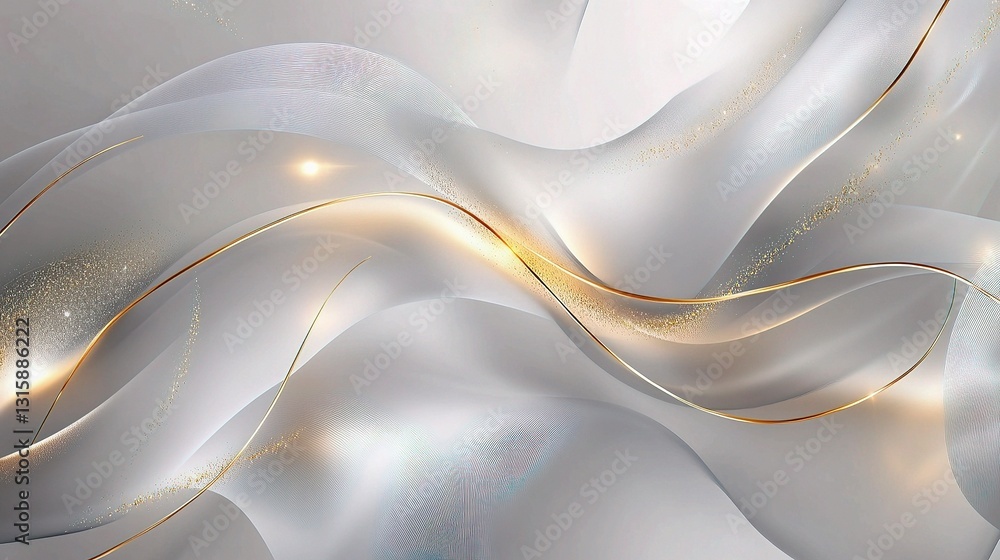 Poster elegant abstract light silver background with flowing lines and texture