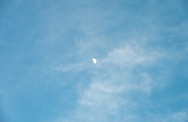 Clouds on a clear Sunny spring sky as a background.