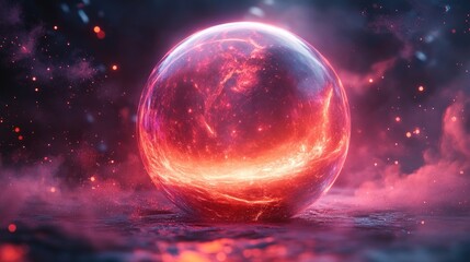 Fiery Sphere in Smoky Environment